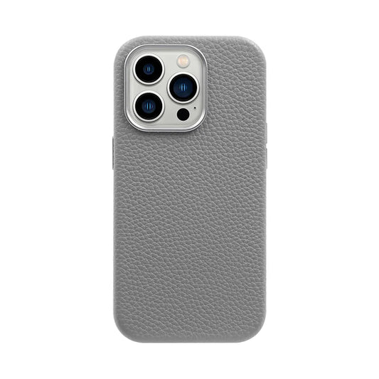 Pebble Grain Leather Case with MagSafe® Gray